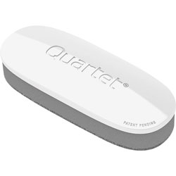 Quartet® Dry-Erase Board Eraser, Standard, 2 inWx5 inL, White/Silver