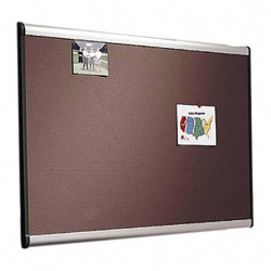 Quartet® Prestige Bulletin Board, Diamond Mesh Fabric, 36 x 24, Gray/Aluminum Frame
