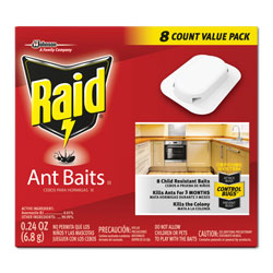 Raid Ant Baits, 0.24 oz, 8/Box, 12 Boxes/Carton