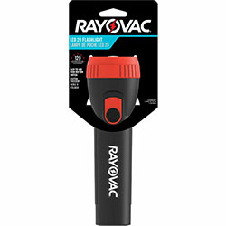 Rayovac General Purpose LED Flashlight, LED, 2.0, Battery, Black, Red