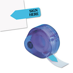 Redi-Tag/B. Thomas Enterprises Arrow Message Page Flags in Dispenser,  inSign Here in, Blue, 120 Flags/Dispenser