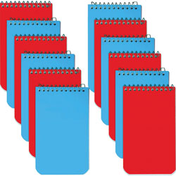 Rediform Memo Notebooks, Narrow Ruled, 60 Sheets, 3 in x 5 in, 12/BX, Assorted