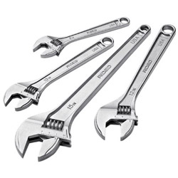 Ridgid Adjustable Wrenches, 10 in Long, 1 1/8 in Opening, Cobalt Plated