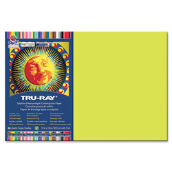 Riverside Paper Tru-Ray Construction Paper, 76 lbs., 12 x 18, Brilliant Lime, 50 Sheets/Pack