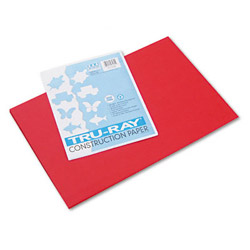 Riverside Paper Tru-Ray Construction Paper, 76 lbs., 12 x 18, Festive Red, 50 Sheets/Pack