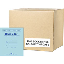 Roaring Spring Paper Blue Examination Book, 6 Sheets, 12 Pages, 8 1/2 in x 7 in, 0.03 in x 7 in x 8.5 in, White Paper, 1000/Carton