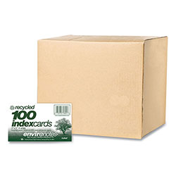 Roaring Spring Paper Environotes Recycled Index Cards, Narrow Rule, 3 x 5 White, 100 Cards, 36/Carton