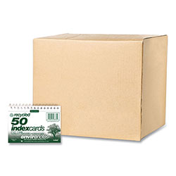 Roaring Spring Paper Environotes Wirebound Recycled Index Cards, Narrow Rule, 3 x 5, White, 50 Cards, 24/Carton