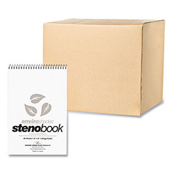 Roaring Spring Paper EnviroShades Steno Pad, Gregg Rule, White Cover, 80 Gray 6 x 9 Sheets, 24 Pads/Carton