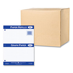 Roaring Spring Paper Graph Filler Paper, 3-Hole, 8.5 x 11, Quadrille: 5 sq/in, 80 Sheets/Pack, 24 Packs/Carton