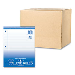 Roaring Spring Paper Loose Leaf Paper, 8.5 x 11, 3-Hole Punched, College Rule, White, 100 Sheets/Pack, 48 Packs/Carton