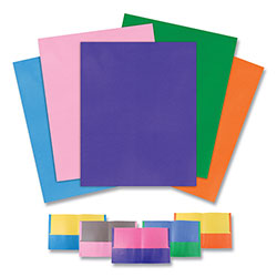 Roaring Spring Paper Pocket Folder, 0.5 in Capacity, 11 x 8.5, Assorted Colors, 50/Carton