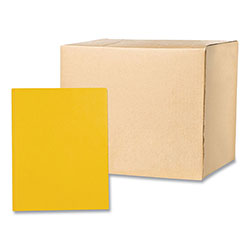 Roaring Spring Paper Pocket Folder with 3 Fasteners, 0.5 in Capacity, 11 x 8.5, Yellow, 25/Box, 10 Boxes/Carton