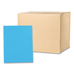 Roaring Spring Paper Pocket Folder with 3 Fasteners, 0.5 in Capacity, 11 x 8.5, Light Blue, 25/Box, 10 Boxes/Carton