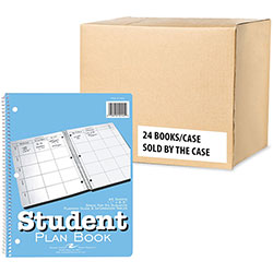 Roaring Spring Paper Student Plan Book, Academic, Weekly, 1 Week Double Page Layout, 8 1/2 in x 11 in Green Sheet, 24/Carton