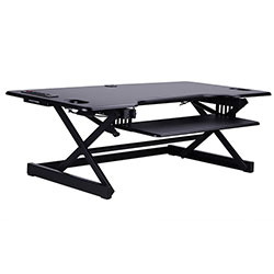 Rocelco Sit/Stand Desk Riser - 45 lb Load Capacity - 20 in, x 45.8 in x 23.8 in Depth - Black