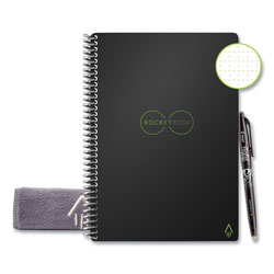Rocketbook Core Smart Notebook, Dotted Rule, Black Cover, 8.8 x 6, 18 Sheets