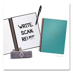 Rocketbook Core Smart Notebook, Lined Rule, Teal Cover, (18) 8.8 x 6 Sheets