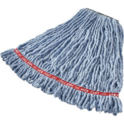 Rubbermaid 1 in Headband Web Foot Wet Mop, Cotton, Yarn, Synthetic, PVC, Blue