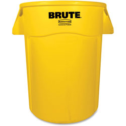 Rubbermaid Brute 44-gallon Vented Container, Yellow, 4/Carton