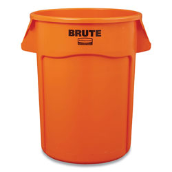 Rubbermaid Brute Round Container, 32 gal, Resin, Orange