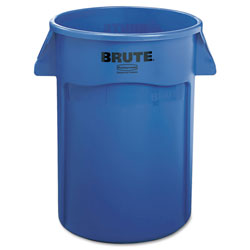 Rubbermaid Vented Round Brute Container, 44 gal, Plastic, Blue