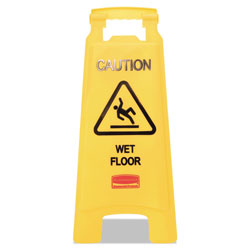Rubbermaid Caution Wet Floor Sign, 11 x 12 x 25, Bright Yellow, 6/Carton