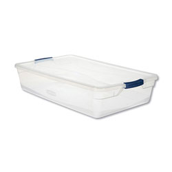 Rubbermaid Clever Store Basic Latch-Lid Container, 41 qt, 17.75 in x 29 in x 6.13 in, Clear