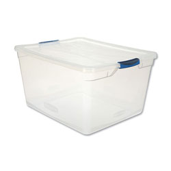 Rubbermaid Clever Store Basic Latch-Lid Container, 71 qt, 18.63 in x 23.5 in x 12.25 in, Clear