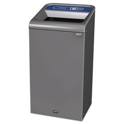 Rubbermaid Configure Indoor Recycling Waste Receptacle, Paper Recycling, 23 gal, Metal, Gray