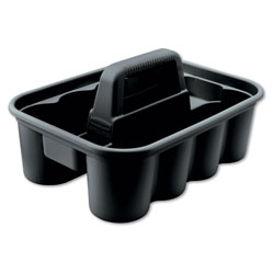 Rubbermaid Commercial Deluxe Carry Caddy, Eight Compartments, 15 x 7.4, Black