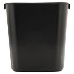 Rubbermaid Deskside Plastic Wastebasket, 3.5 gal, Plastic, Black