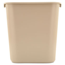 Rubbermaid Deskside Plastic Wastebasket, 7 gal, Plastic, Beige (RCP295600BG)