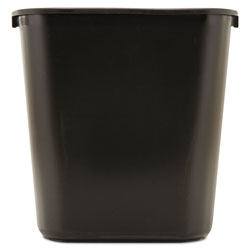 Rubbermaid Deskside Plastic Wastebasket, Rectangular, 7 gal, Black (RCP295600BK)
