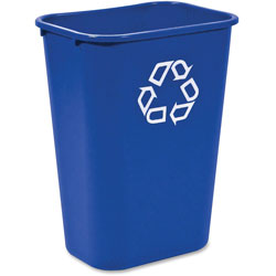 Rubbermaid Deskside Recycling Container, 10.31 gal Capacity, Sturdy, 15.3 in, x 20 in x 10 in Depth, Plastic, Blue, 12/Carton