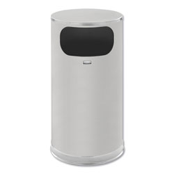 Rubbermaid European and Metallic Series Waste Receptacle with Large Side Opening, 12 gal, Steel, Satin Stainless (RCPSO16SSSGL)