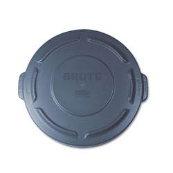 Rubbermaid Flat Top Lid for 20-Gallon Round Brute Containers, 19 7/8 in dia., Gray