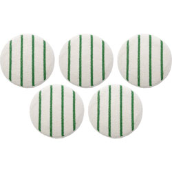 Rubbermaid Green Stripe Carpet Bonnet, 5/Carton, White, Green