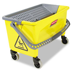 Rubbermaid HYGEN Press Wring Bucket for Microfiber Flat Mops, 43 qt, Yellow (RCPQ90088)