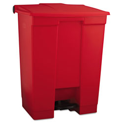Rubbermaid Indoor Utility Step-On Waste Container, 18 gal, Plastic, Red