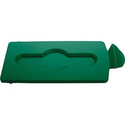 Rubbermaid Slim Jim Single Stream Recycling Top for Slim Jim Containers, 8w x 16.5d x 0.5h, Green