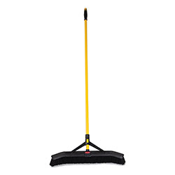 Rubbermaid Maximizer Push-to-Center Broom, 24 in, Polypropylene Bristles, Yellow/Black