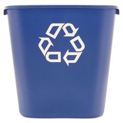 Rubbermaid Deskside Recycling Container, Medium, 28.13 qt, Plastic, Blue (RUB295673BE)