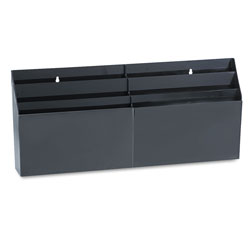 Rubbermaid Optimizers Six-Pocket Organizer, 6 Sections, Letter Size, 26.66 in x 3.8 in x 11.56 in , Black