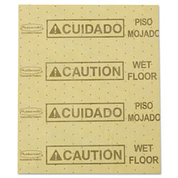 Rubbermaid Over-the-Spill Pad, Caution Wet Floor, 16 oz, 16.5 x 20, 22 Sheets/Pad