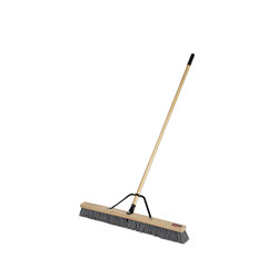 Rubbermaid Push Brooms, 36 x 62, PP Bristles, Rough Floor Surfaces, Wood Handle, Natural