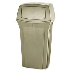 Rubbermaid Ranger Fire-Safe Container, 35 gal, Structural Foam, Beige