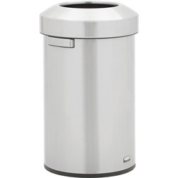 Rubbermaid Refine Waste Container - 16 gal Capacity, Round - Ergonomic Handle, Non-skid, Fingerprint Resistant, Durable - 26.3 in, x 15.9 in Width - Metal - Stainless Steel - 1 Each