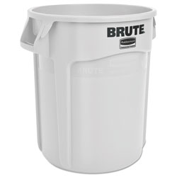 Rubbermaid Vented Round Brute Container, 20 gal, Plastic, White