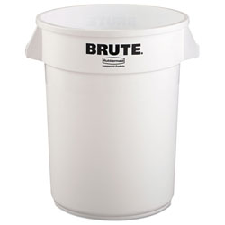 Rubbermaid Round Brute Container, Plastic, 32 gal, White (2632WH)